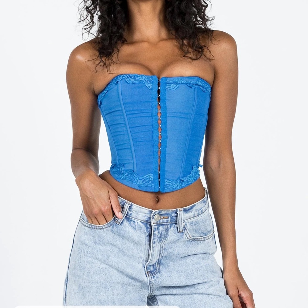 Princess Polly Yamie Bustier Top Royal Blue Lace Corset